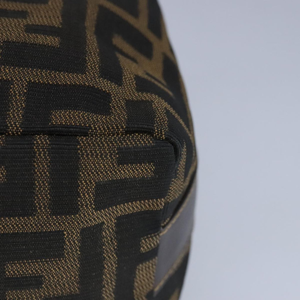 FENDI Zucca Canvas Pouch Brown Black gold 97012