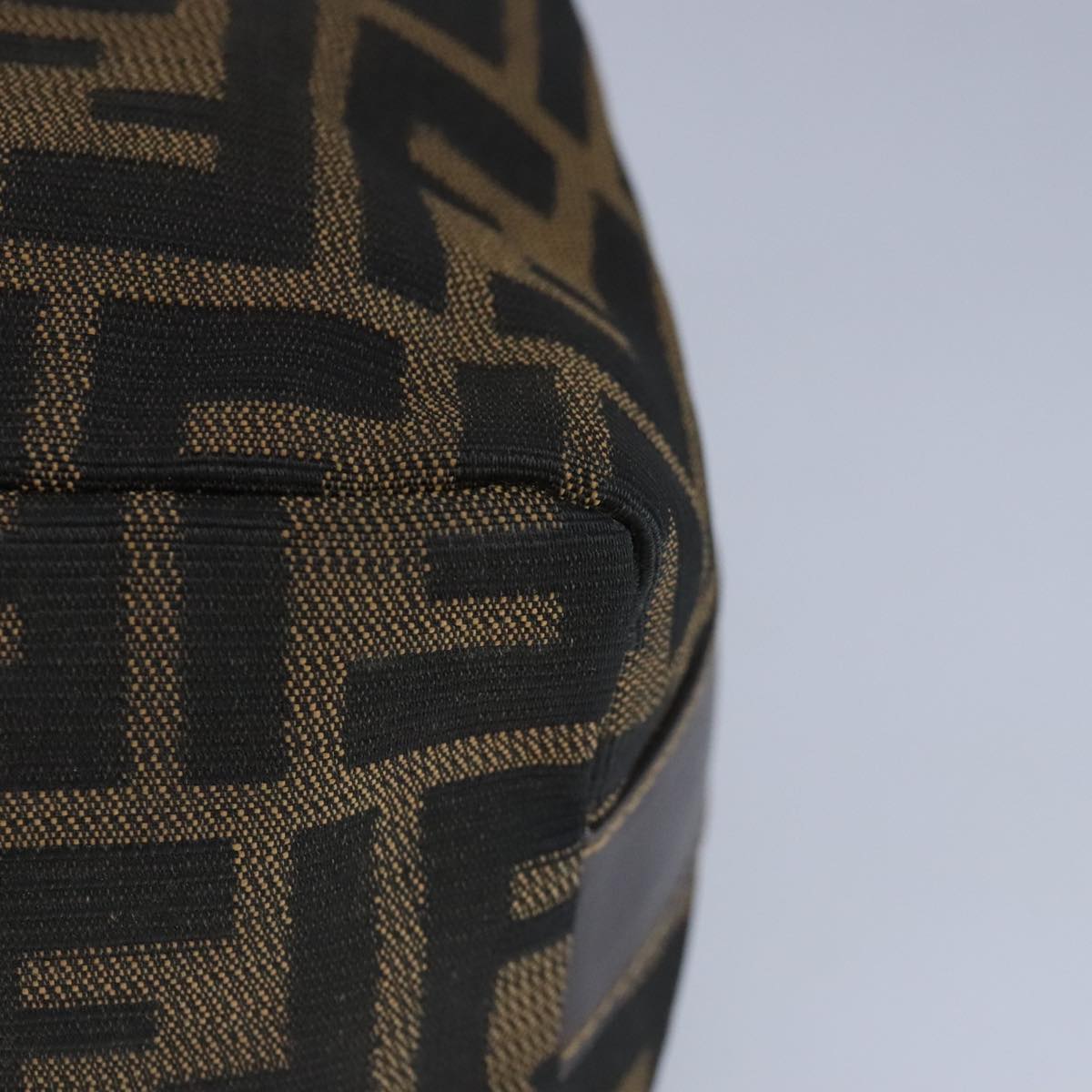 FENDI Zucca Canvas Pouch Brown Black gold 97012