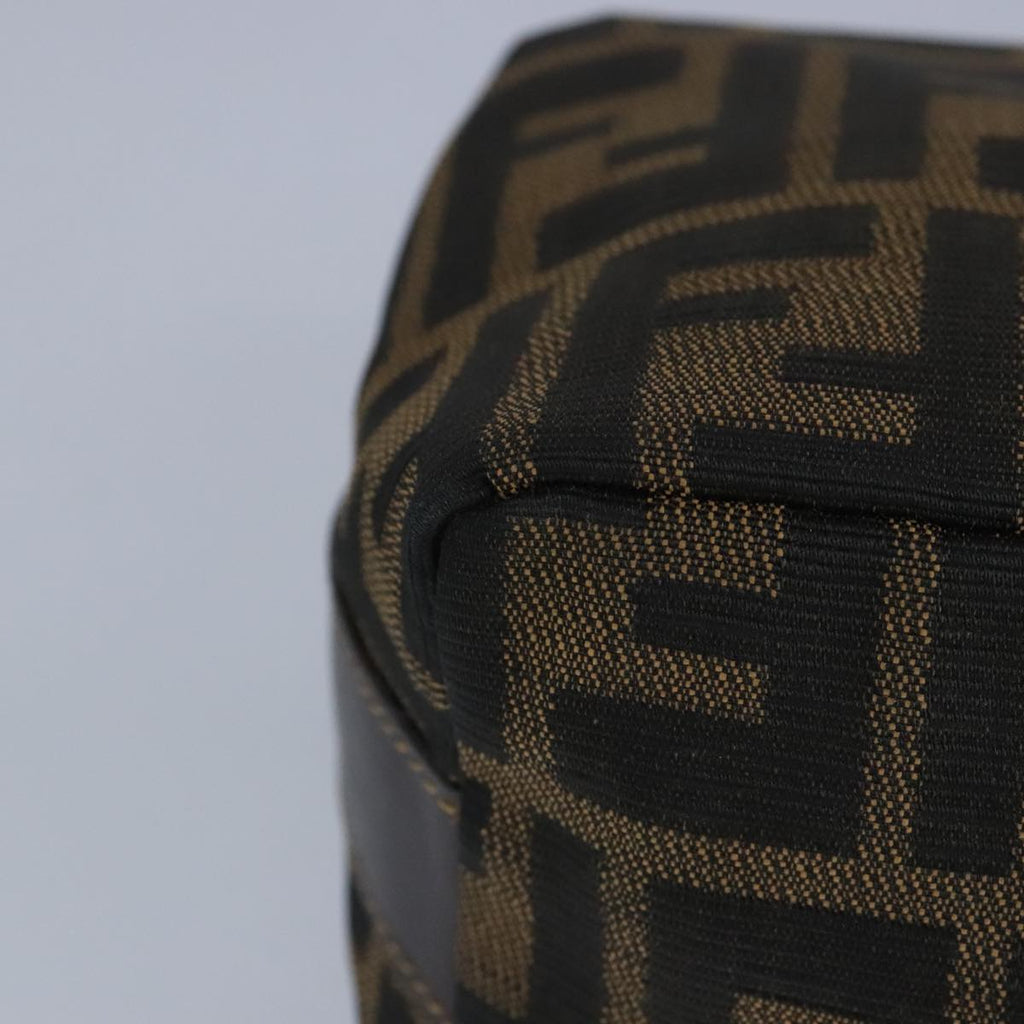 FENDI Zucca Canvas Pouch Brown Black gold 97012