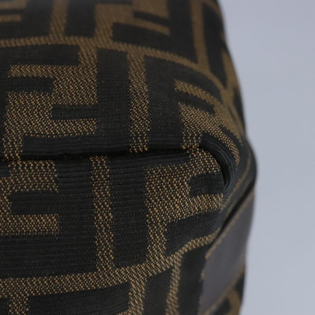 FENDI Zucca Canvas Pouch Brown Black gold 97012