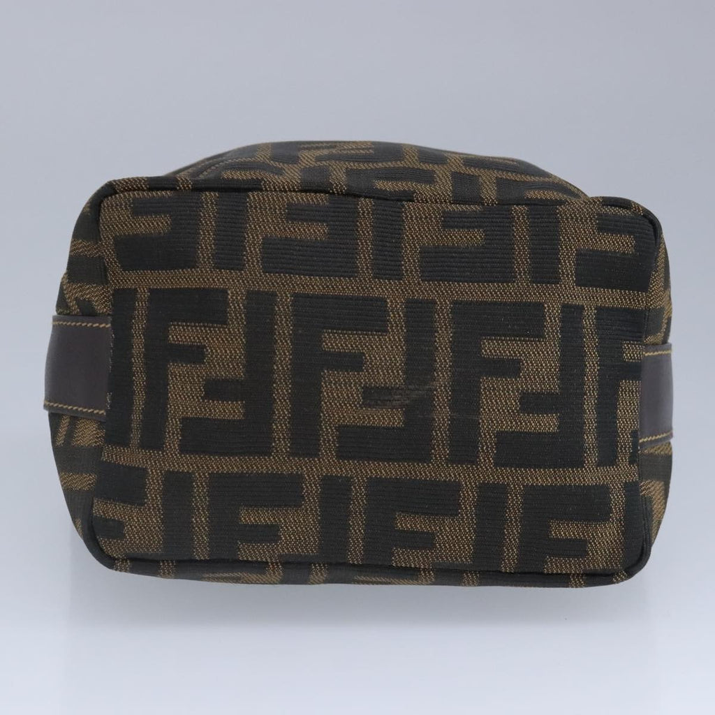 FENDI Zucca Canvas Pouch Brown Black gold 97012