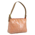 FENDI Zucchino Canvas Hand Bag Enamel Orange Gold 97013