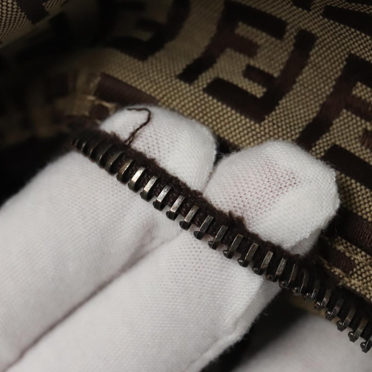 FENDI Zucchino Canvas Tote Bag Beige 97032