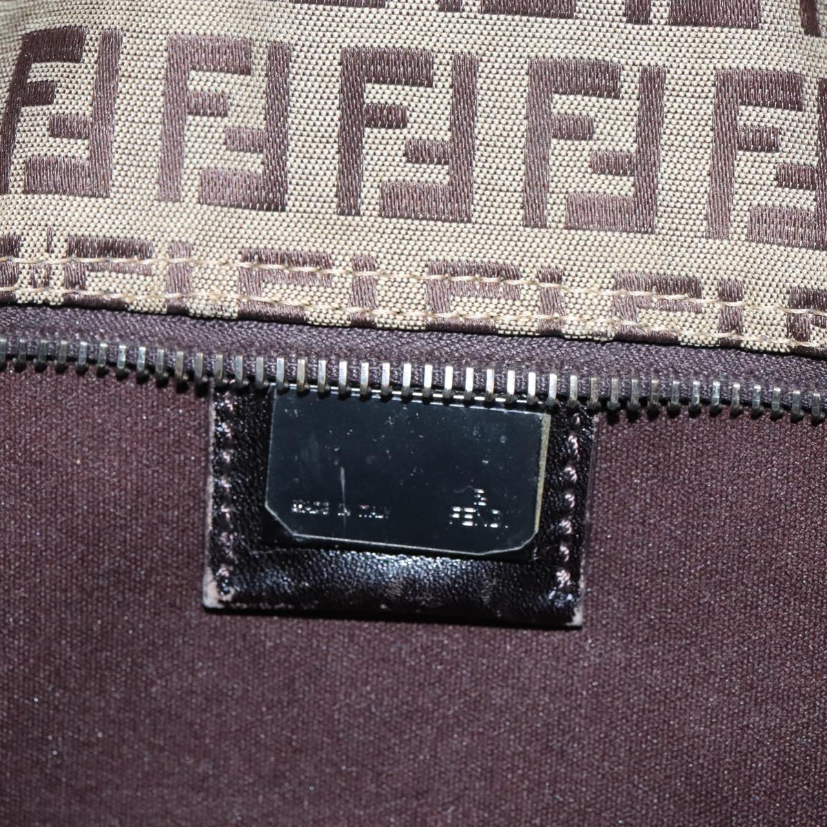 FENDI Zucchino Canvas Tote Bag Beige 97032
