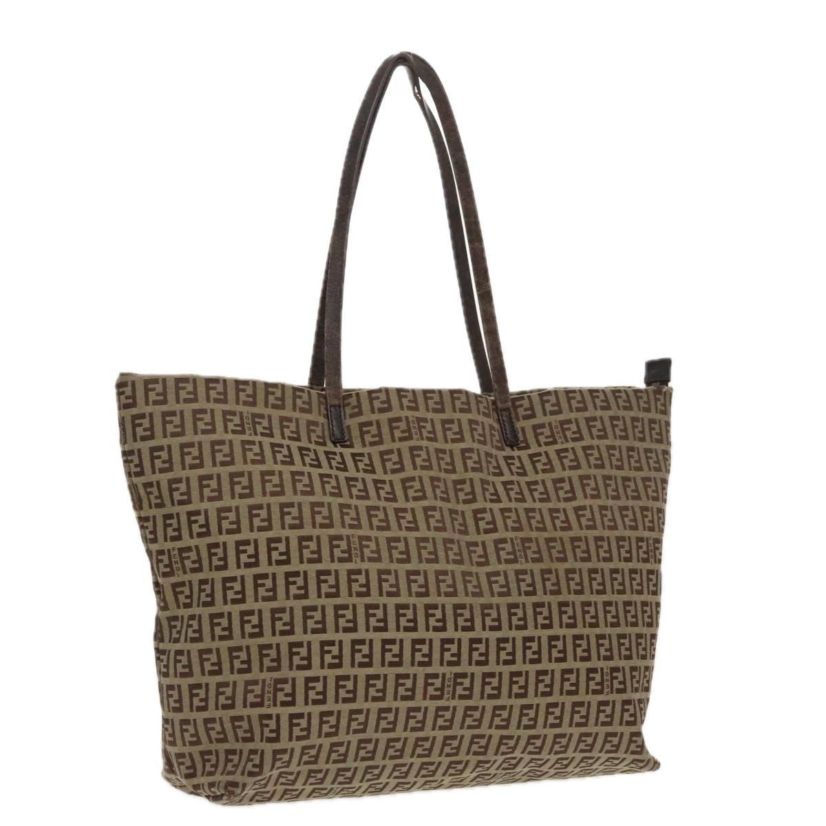 FENDI Zucchino Canvas Tote Bag Beige 97032