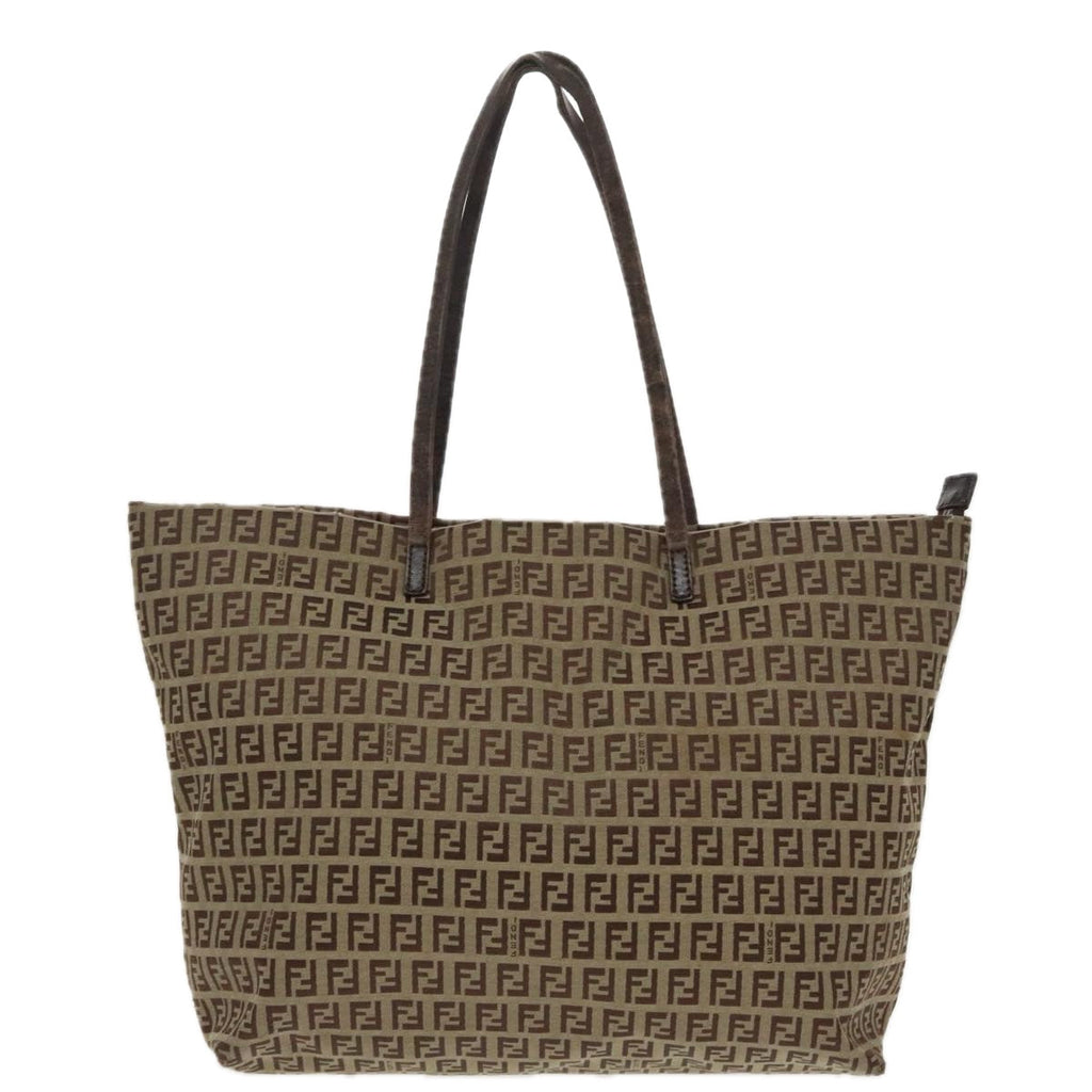 FENDI Zucchino Canvas Tote Bag Beige 97032