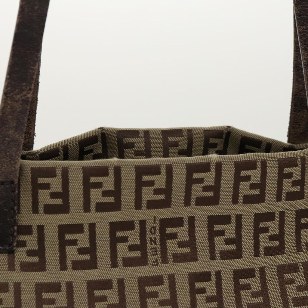 FENDI Zucchino Canvas Tote Bag Beige 97032