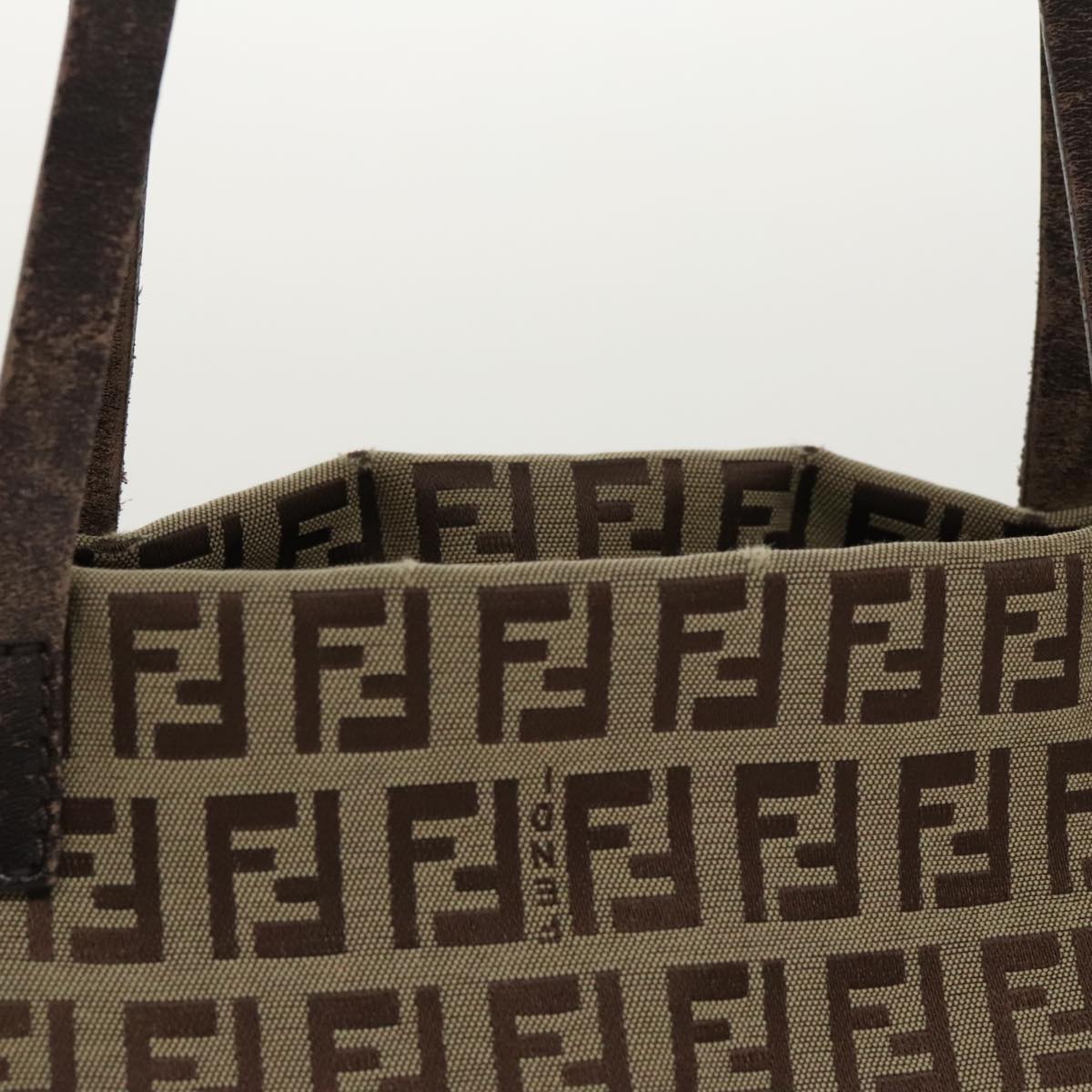 FENDI Zucchino Canvas Tote Bag Beige 97032