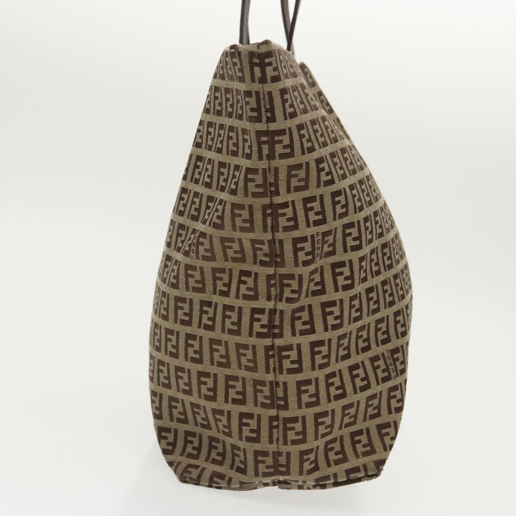 FENDI Zucchino Canvas Tote Bag Beige 97032
