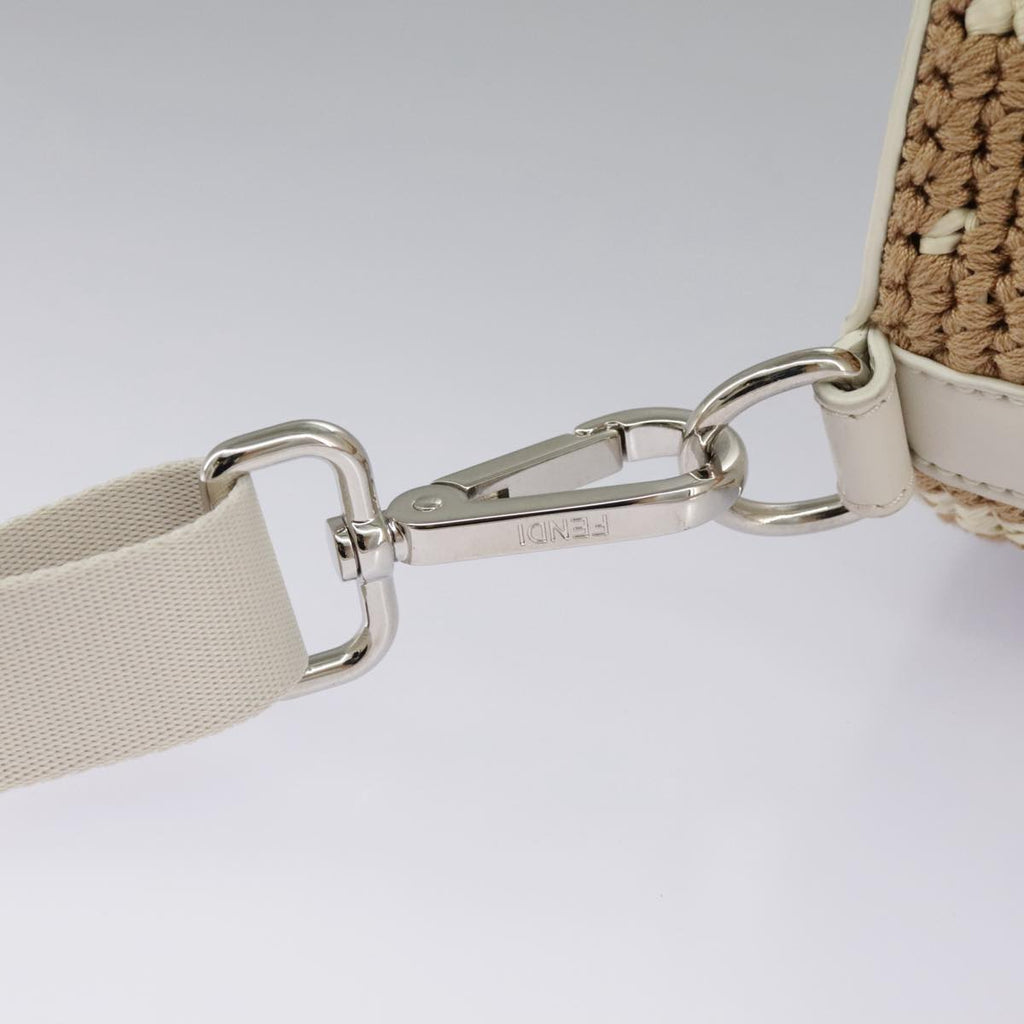 FENDI Zucca Canvas Bottle Shoulder Bag Beige 97046A