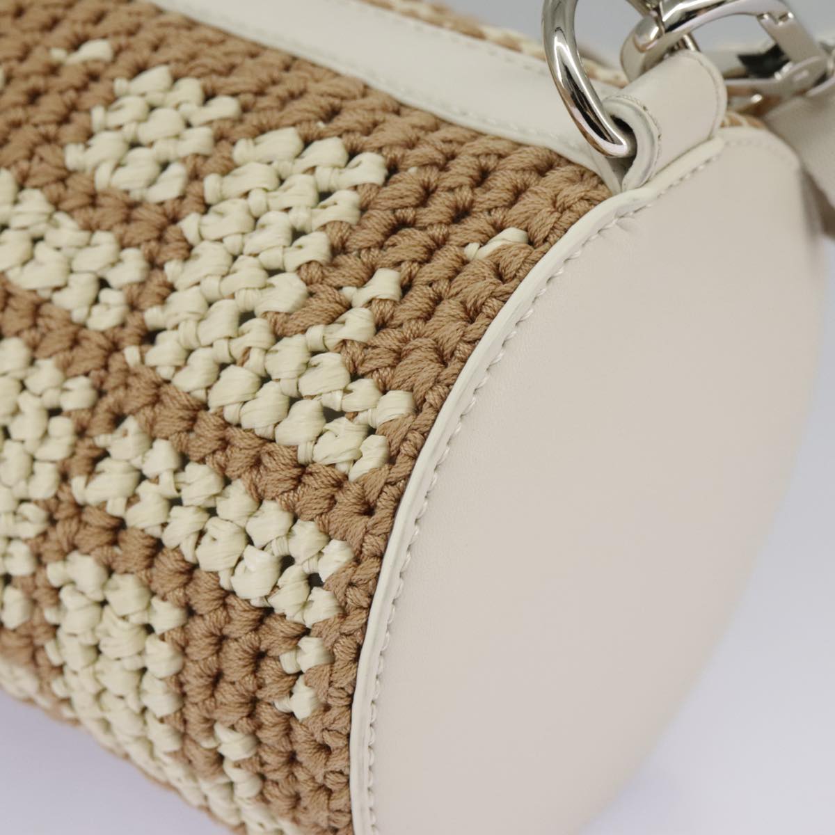 FENDI Zucca Canvas Bottle Shoulder Bag Beige 97046A