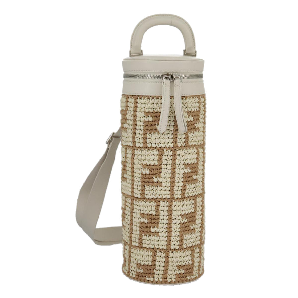 FENDI Zucca Canvas Bottle Shoulder Bag Beige 97046A