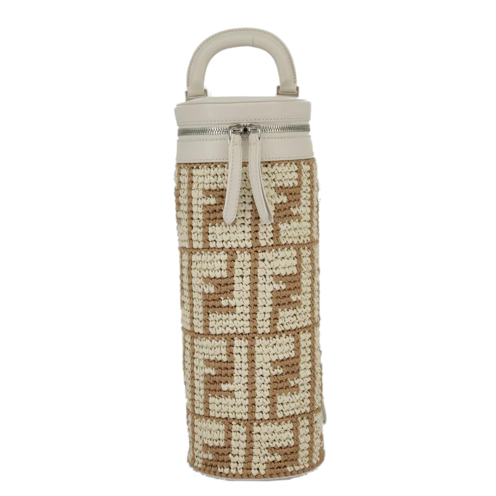 FENDI Zucca Canvas Bottle Shoulder Bag Beige 97046A