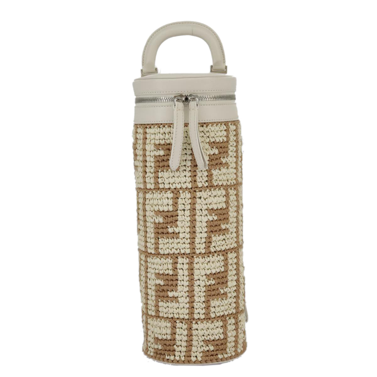 FENDI Zucca Canvas Bottle Shoulder Bag Beige 97046A