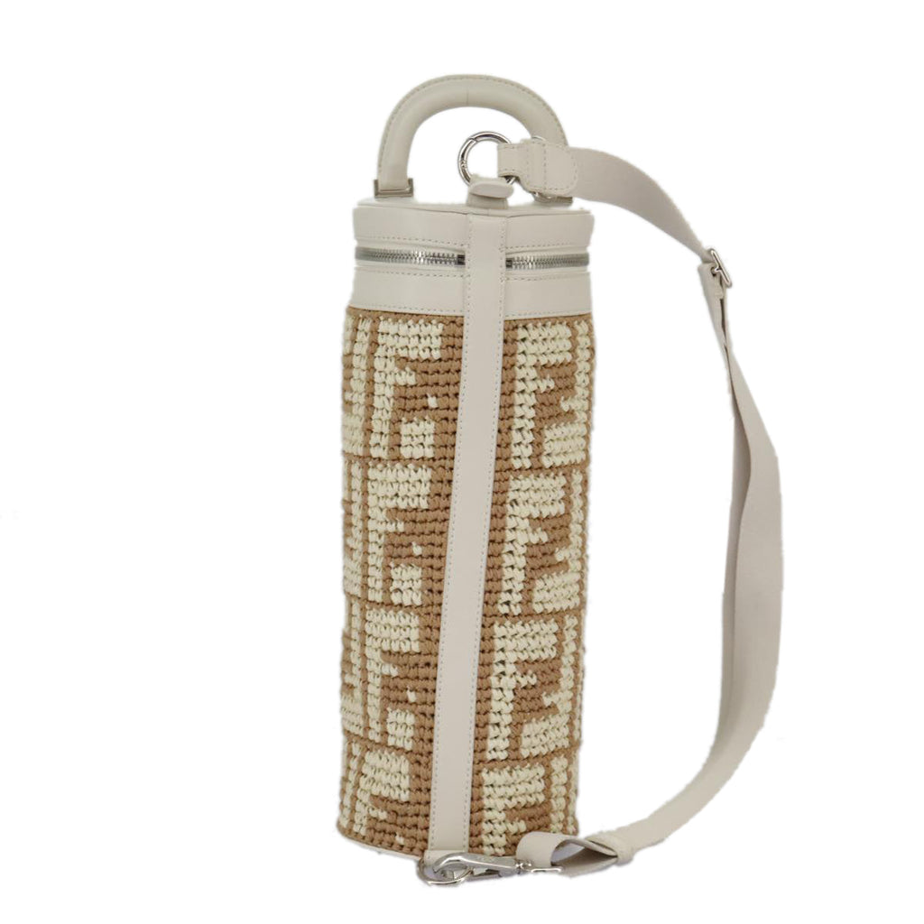 FENDI Zucca Canvas Bottle Shoulder Bag Beige 97046A
