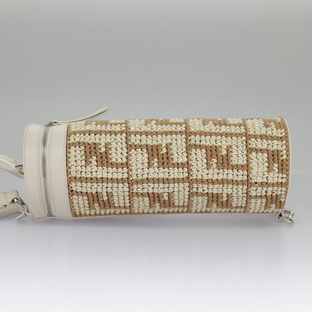 FENDI Zucca Canvas Bottle Shoulder Bag Beige 97046A