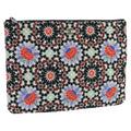 CHANEL Quilted Clutch Bag cotton Navy Multicolor Silver CC 97047