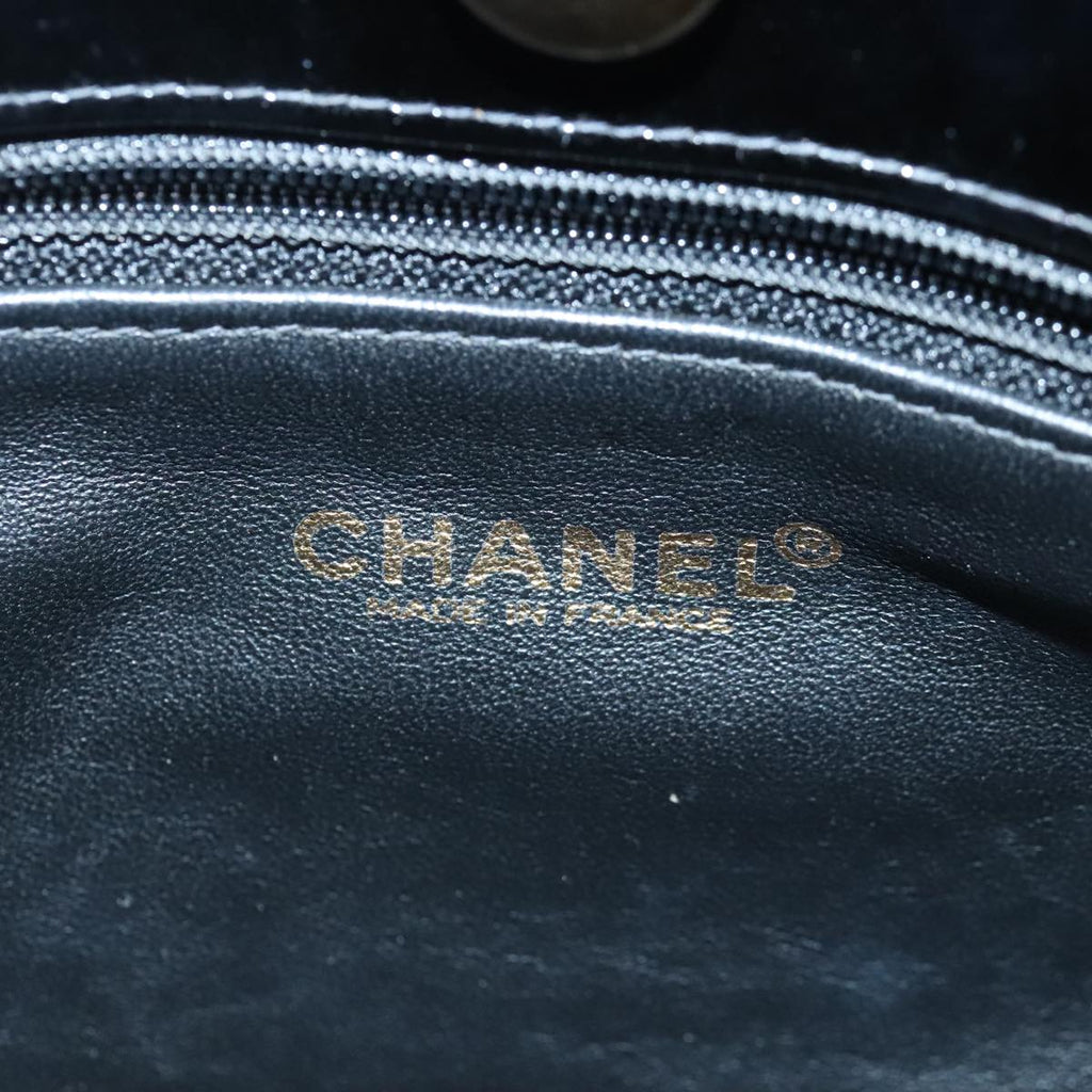 CHANEL Chain Shoulder Bag Patent leather Black CC 97053
