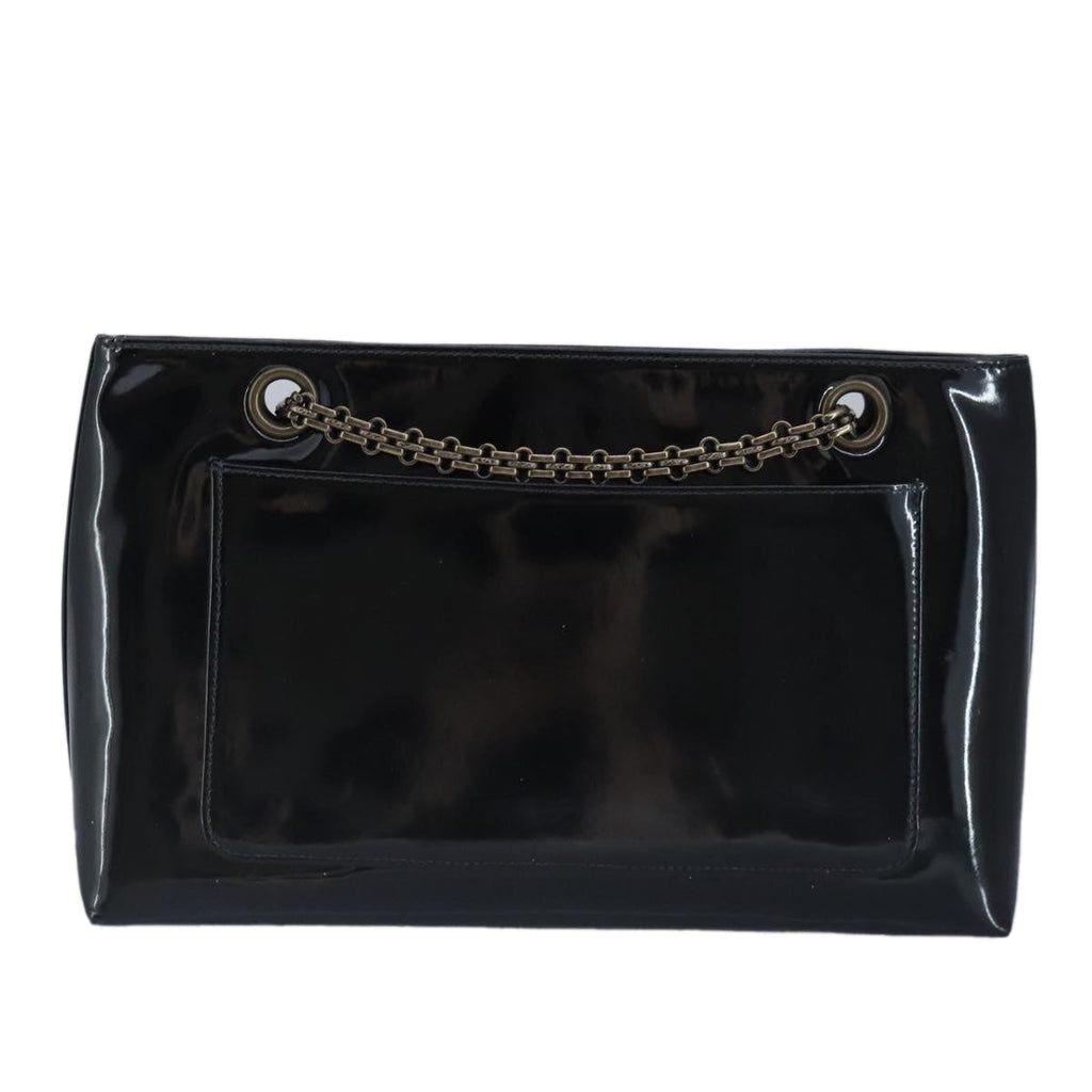 CHANEL Chain Shoulder Bag Patent leather Black CC 97053