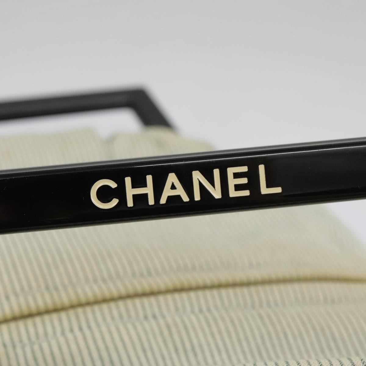 CHANEL Hand Bag Canvas Green Silver CC 97061