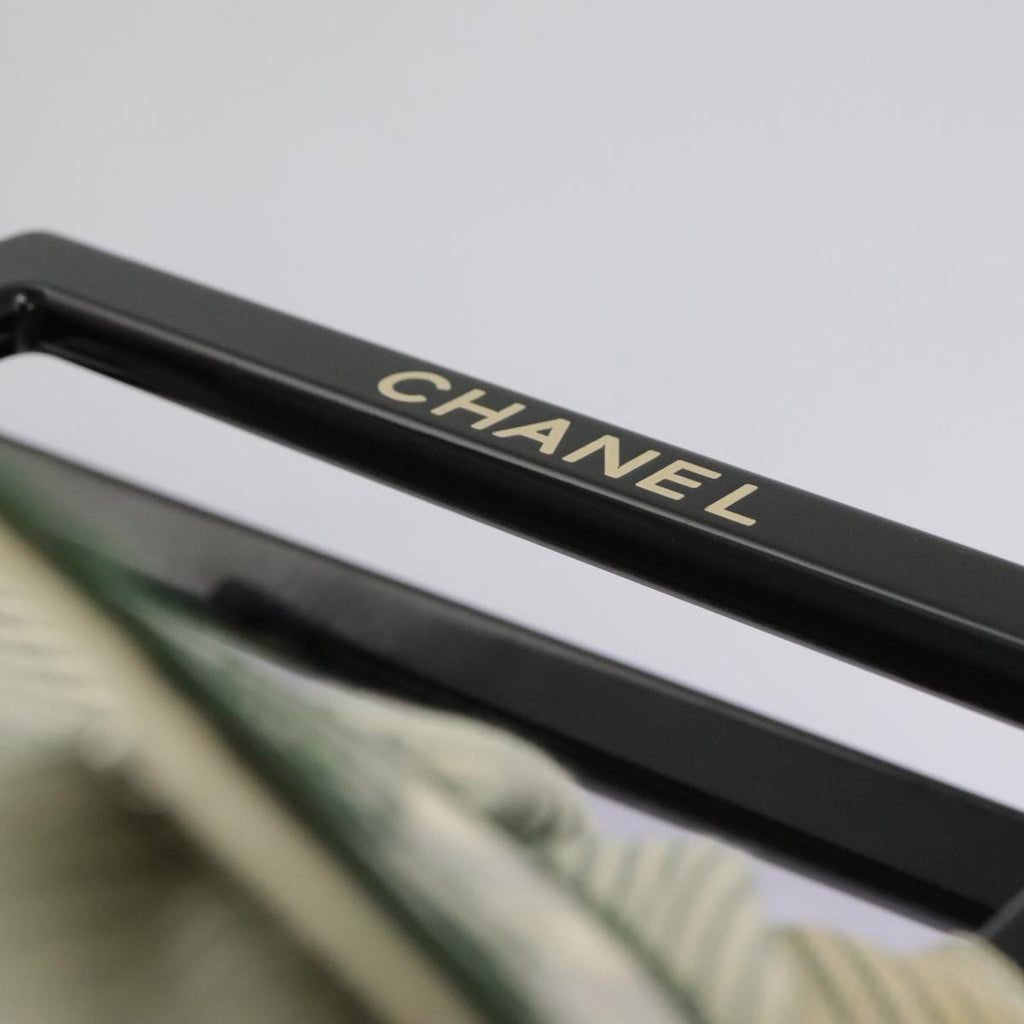CHANEL Hand Bag Canvas Green Silver CC 97061