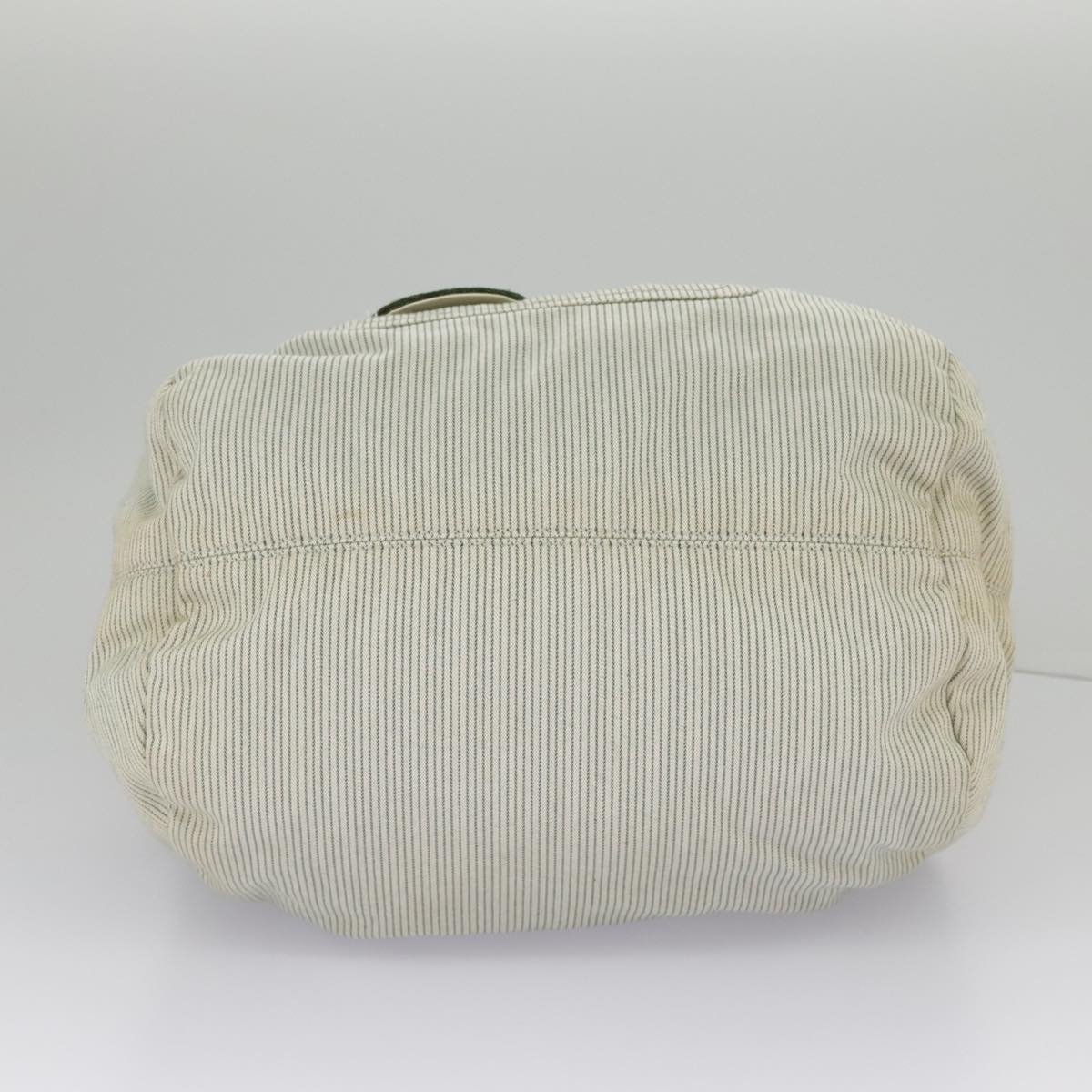 CHANEL Hand Bag Canvas Green Silver CC 97061