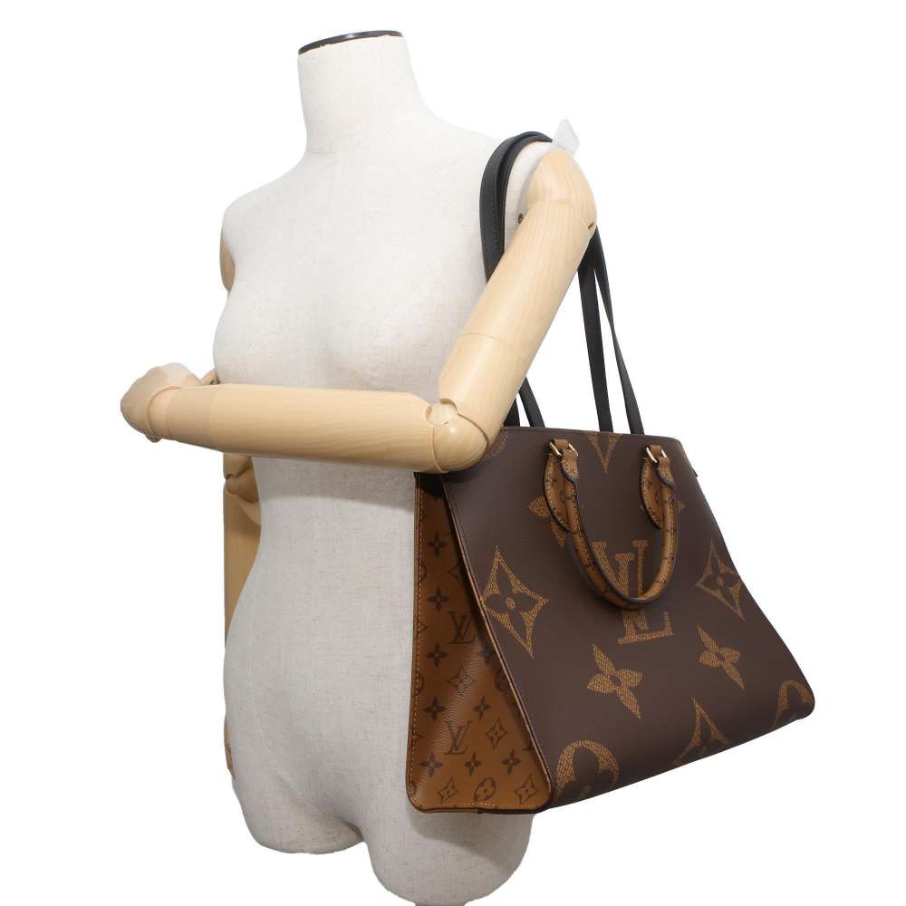 LOUIS VUITTON Onthego Red M45321 Monogram Monogram Reverse Canvas Monogram Giant Size MM