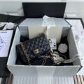 CHLMini Classic Handbag Black For Women 6.7in/17cm