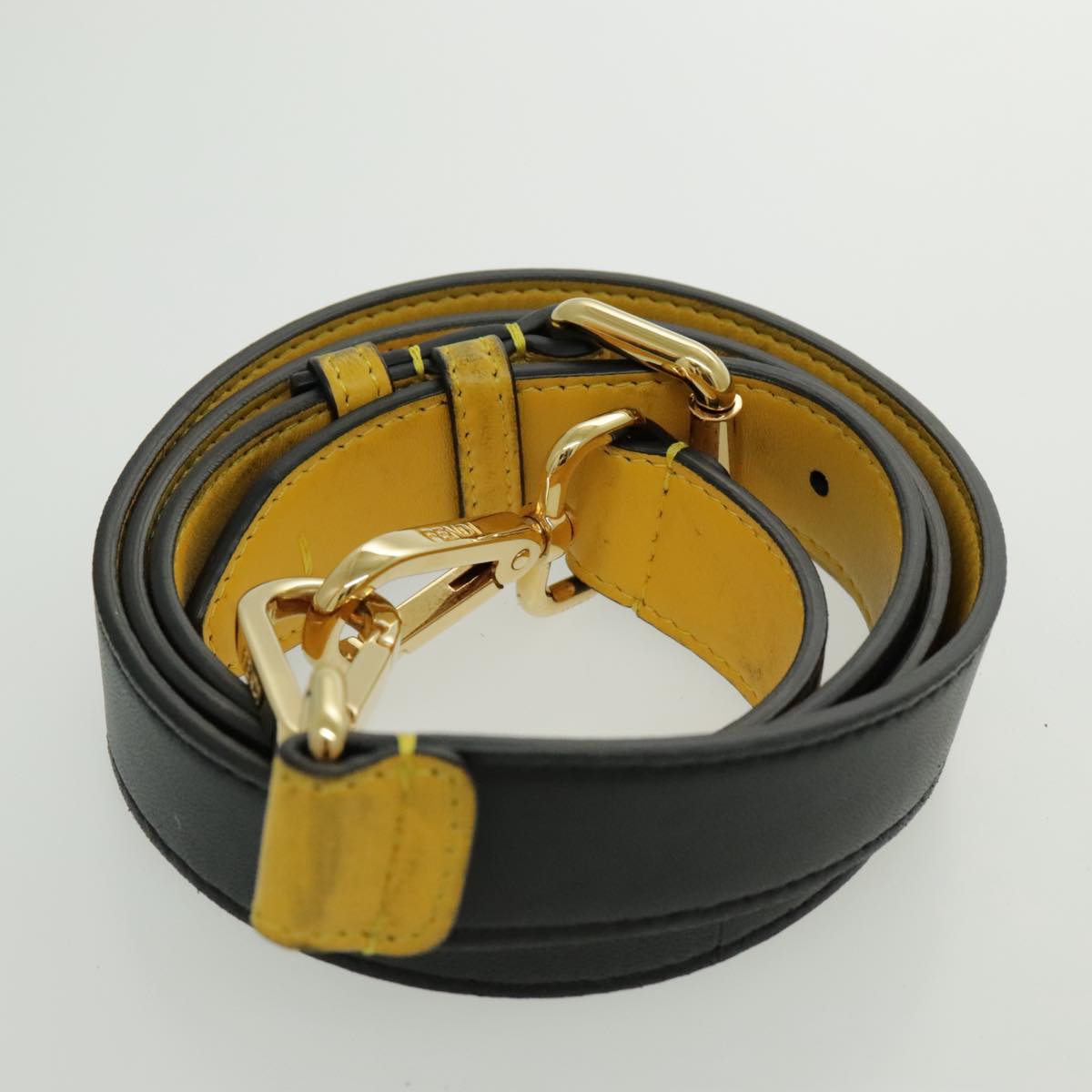 FENDI Shoulder Bag Leather Yellow Gold 97095