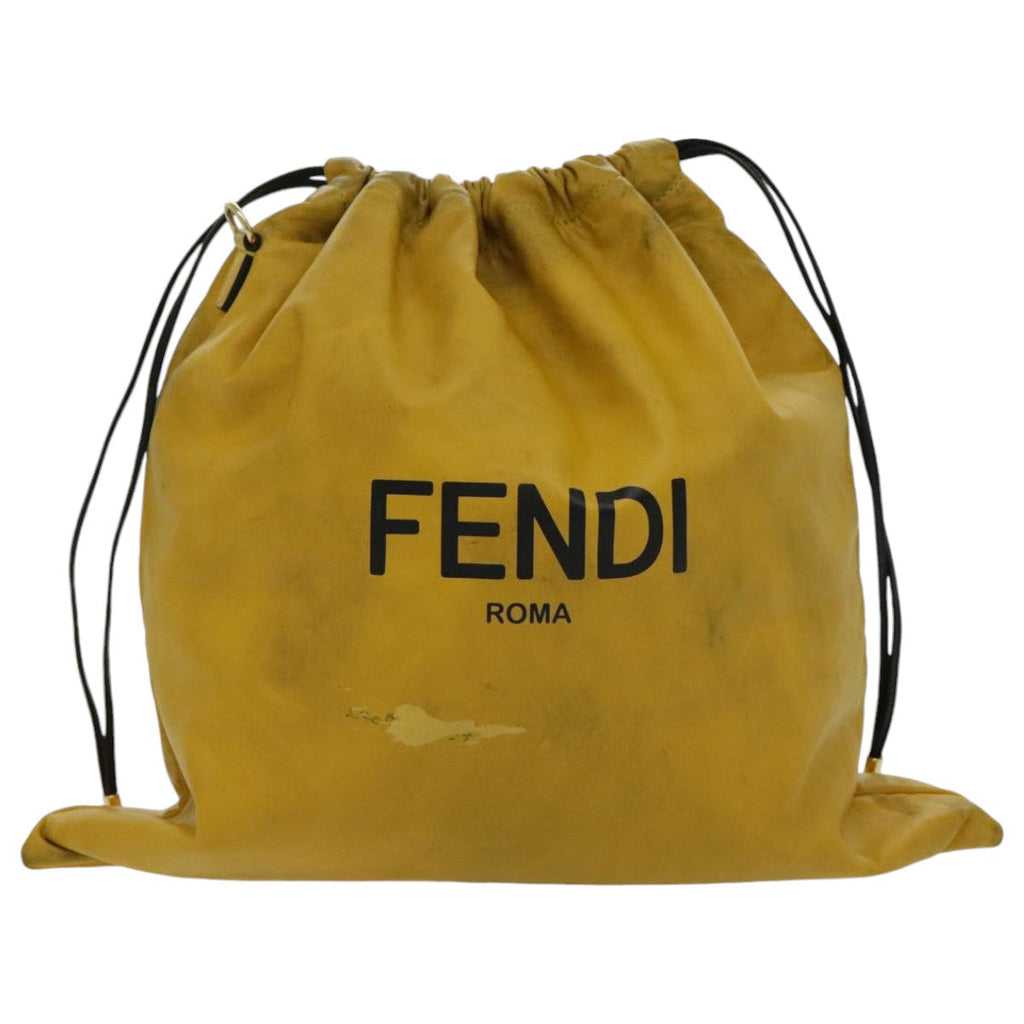 FENDI Shoulder Bag Leather Yellow Gold 97095