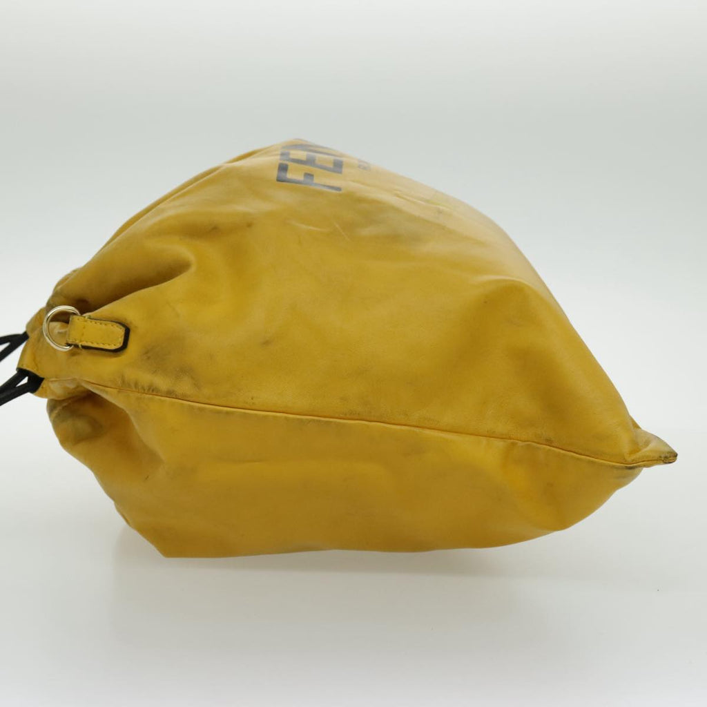 FENDI Shoulder Bag Leather Yellow Gold 97095