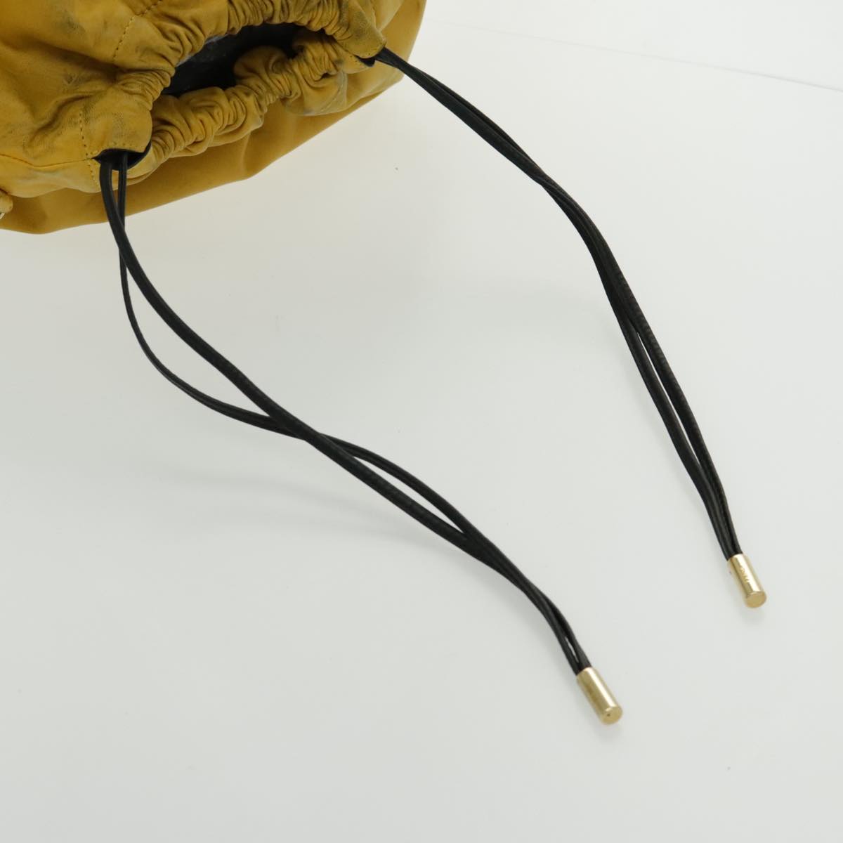 FENDI Shoulder Bag Leather Yellow Gold 97095