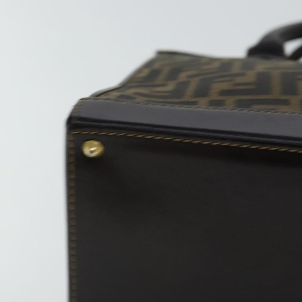 FENDI Zucca Canvas Hand Bag 2way Brown Black gold 97106