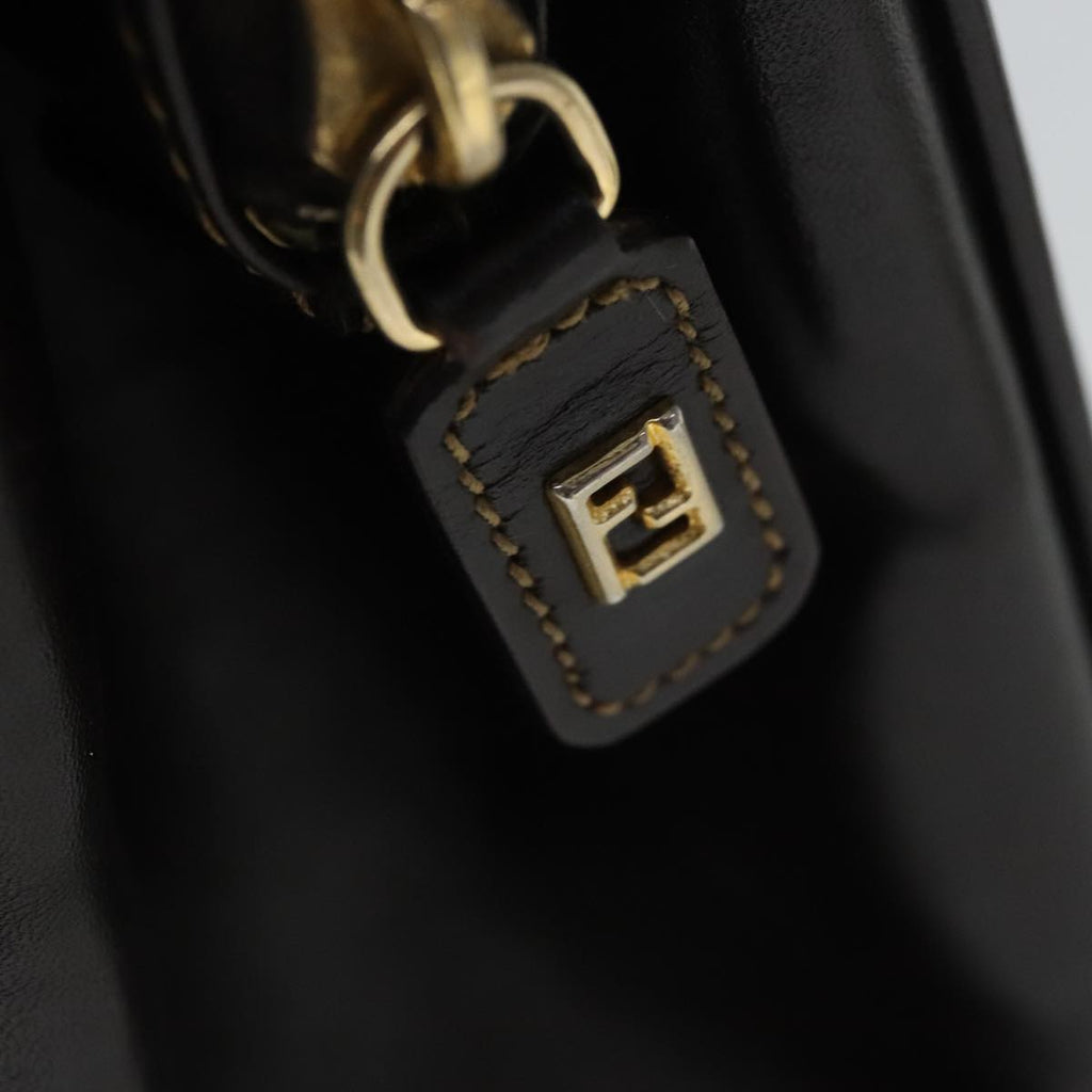 FENDI Zucca Canvas Hand Bag 2way Brown Black gold 97106