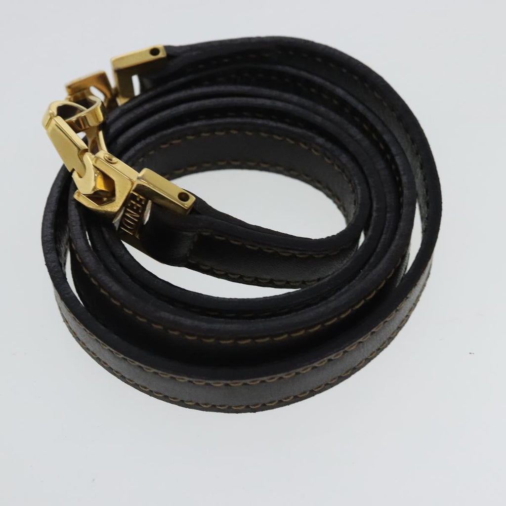 FENDI Zucca Canvas Hand Bag 2way Brown Black gold 97106