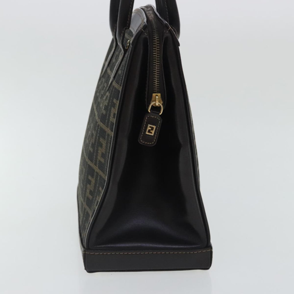 FENDI Zucca Canvas Hand Bag 2way Brown Black gold 97106