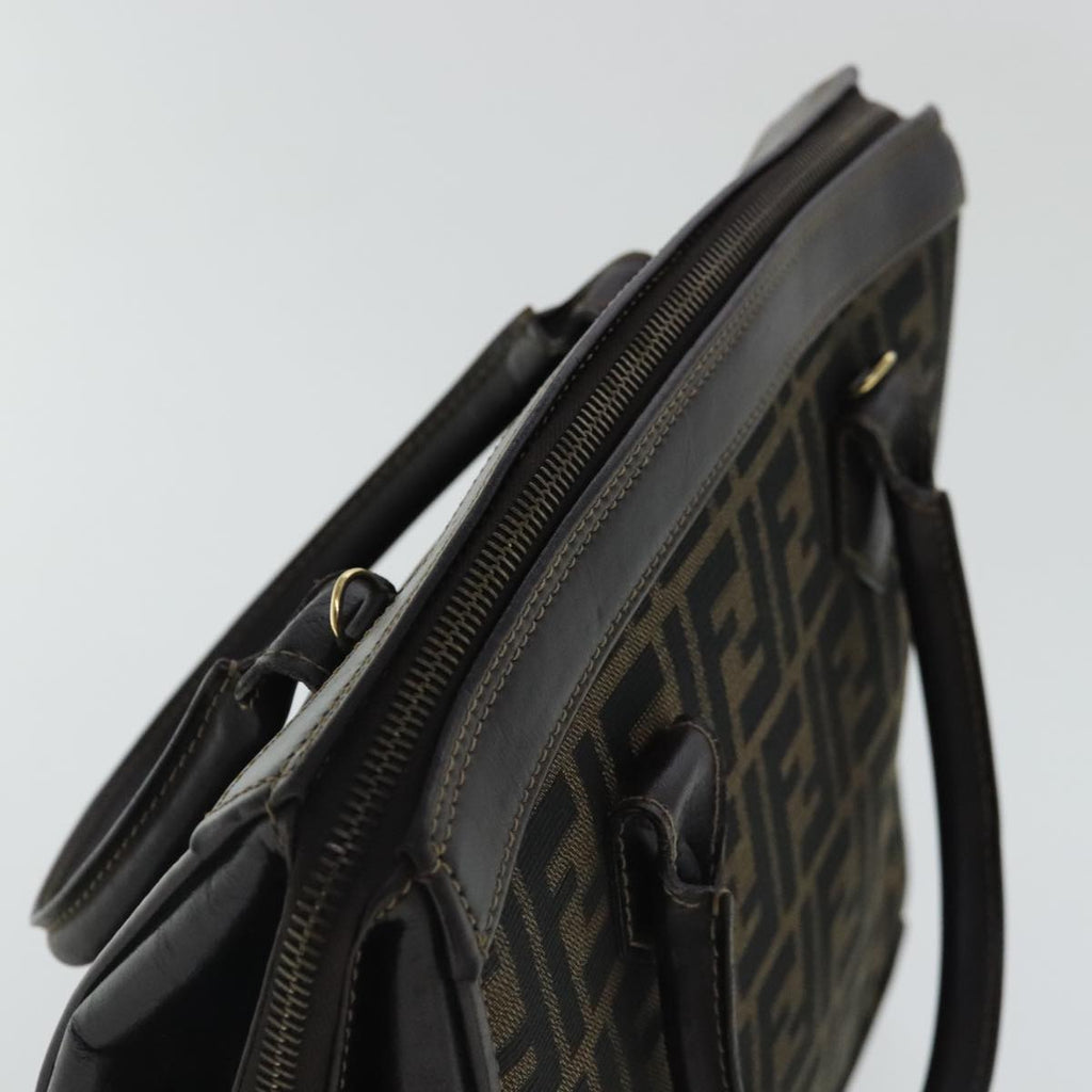 FENDI Zucca Canvas Hand Bag 2way Brown Black gold 97106