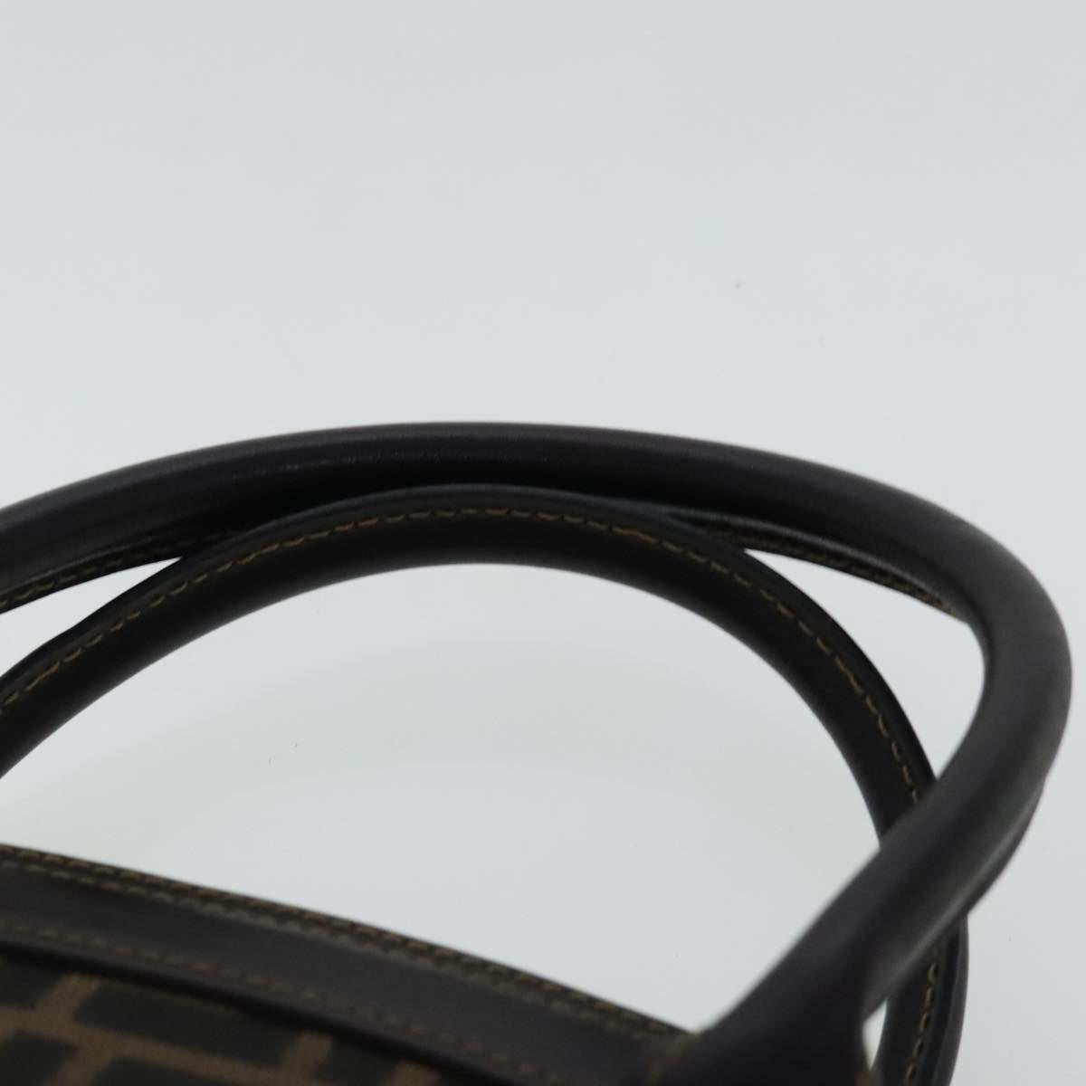 FENDI Zucca Canvas Hand Bag 2way Brown Black gold 97106