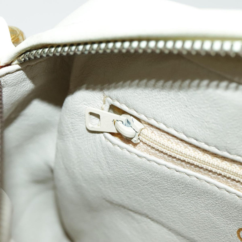 CHANEL V Stitch Shoulder Bag Lamb Skin Gold Beige CC 97147