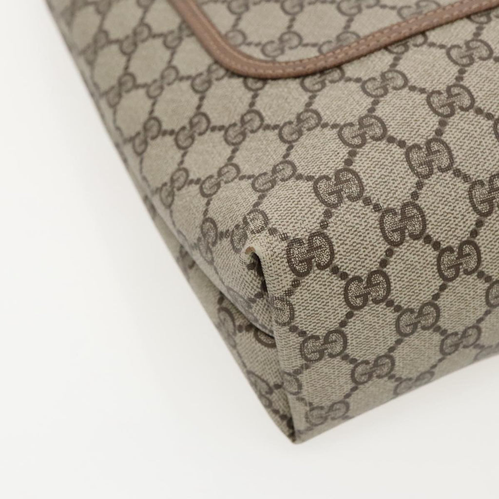 GUCCI GG Supreme Webshire Line Tote Bag PVC Leather Beige 39 02 003 97160