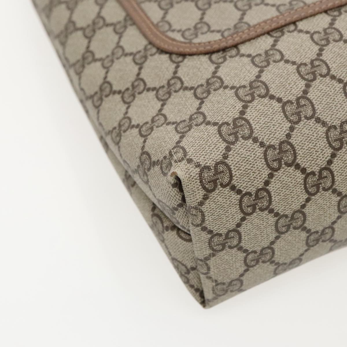 GUCCI GG Supreme Webshire Line Tote Bag PVC Leather Beige 39 02 003 97160