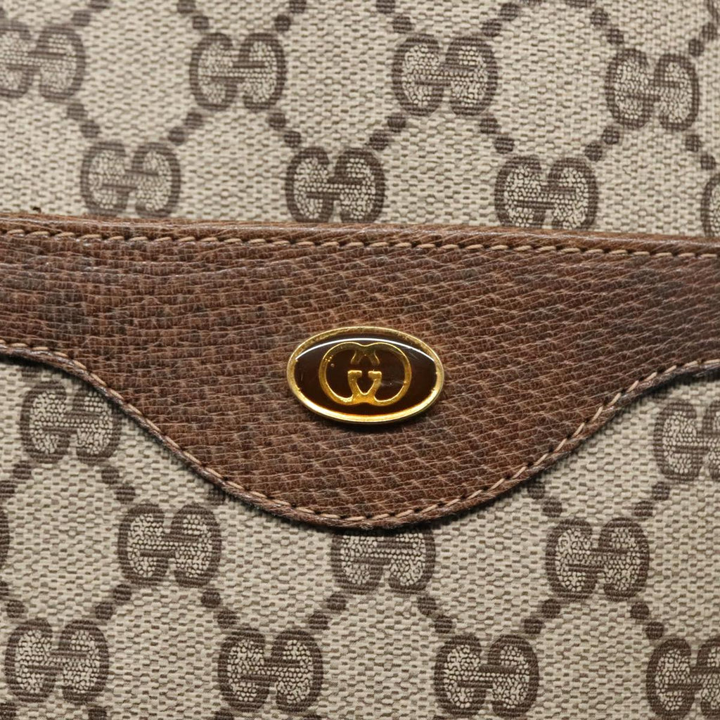 GUCCI GG Supreme Webshire Line Tote Bag PVC Leather Beige 39 02 003 97160