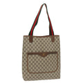GUCCI GG Supreme Webshire Line Tote Bag PVC Leather Beige 39 02 003 97160