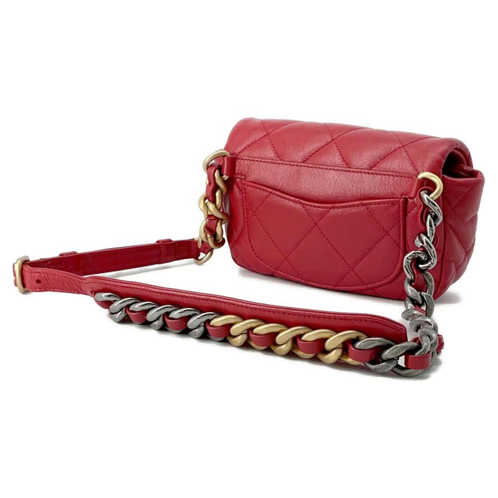 CHANEL CHANEL19 Belt Bag RedAS1163 Lambskin