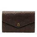 Louis Vuitton Monogram Amplant Portefolio Curry Compact Three Fold Wallet M60543 Tear Brown  Leather  Louis Vuitton