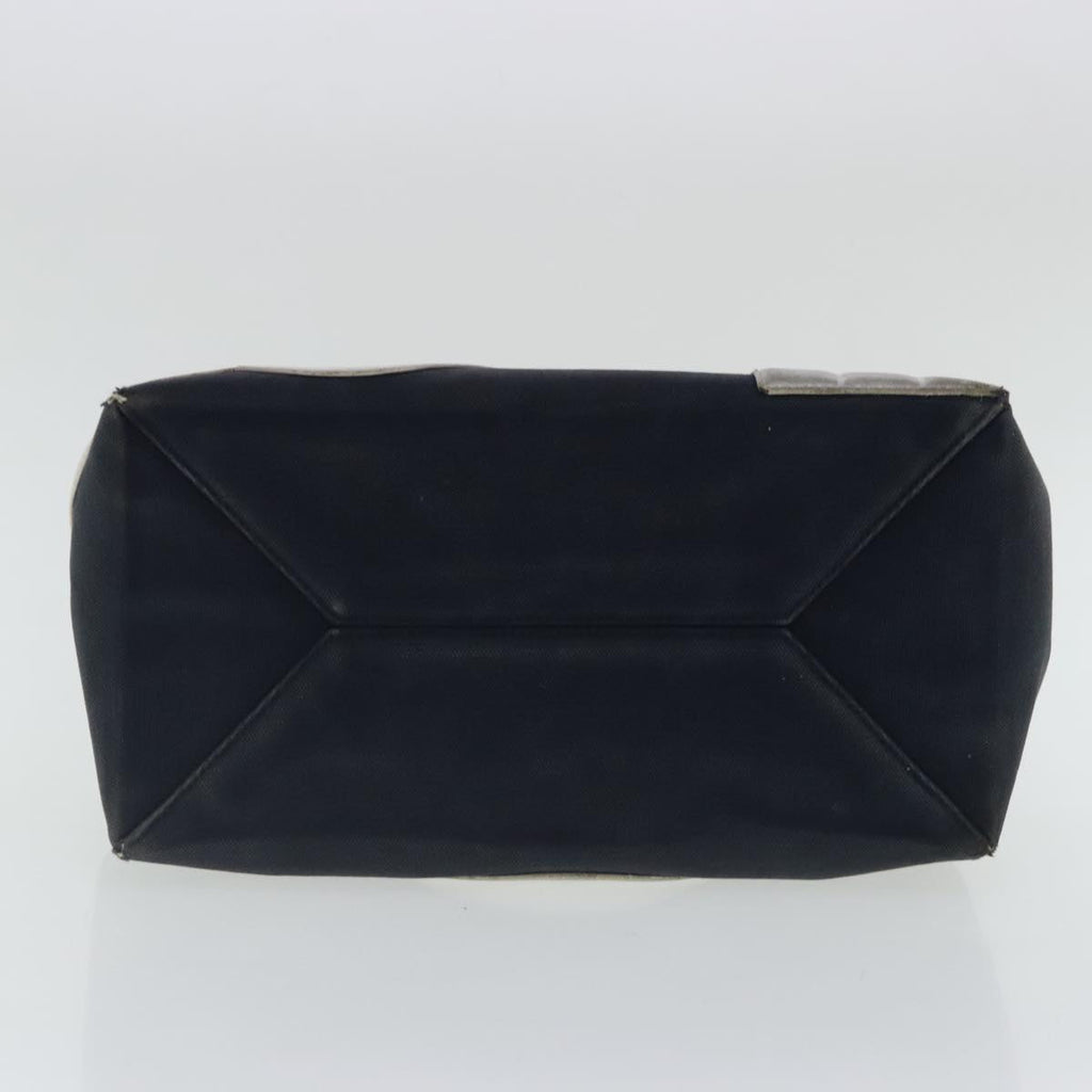 CHANEL Chain Hand Bag No5 Canvas Navy Silver CC 97210