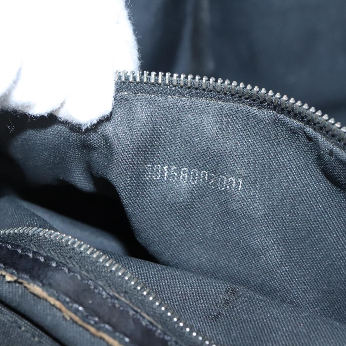 FENDI Mamma Baguette Tote Bag Nylon Leather Black Silver 97258