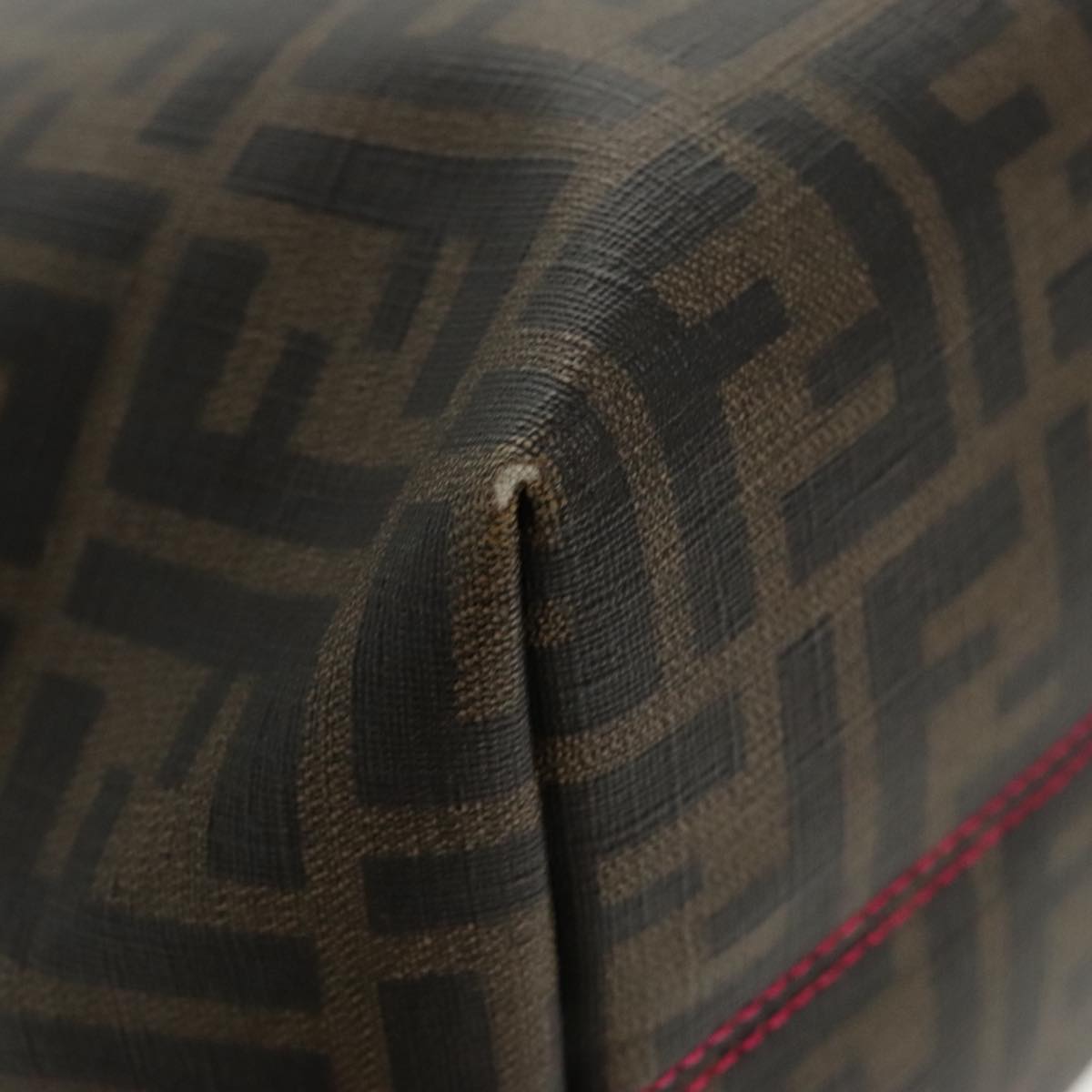 FENDI Zucca Canvas Tote Bag Brown Black Gold 97259