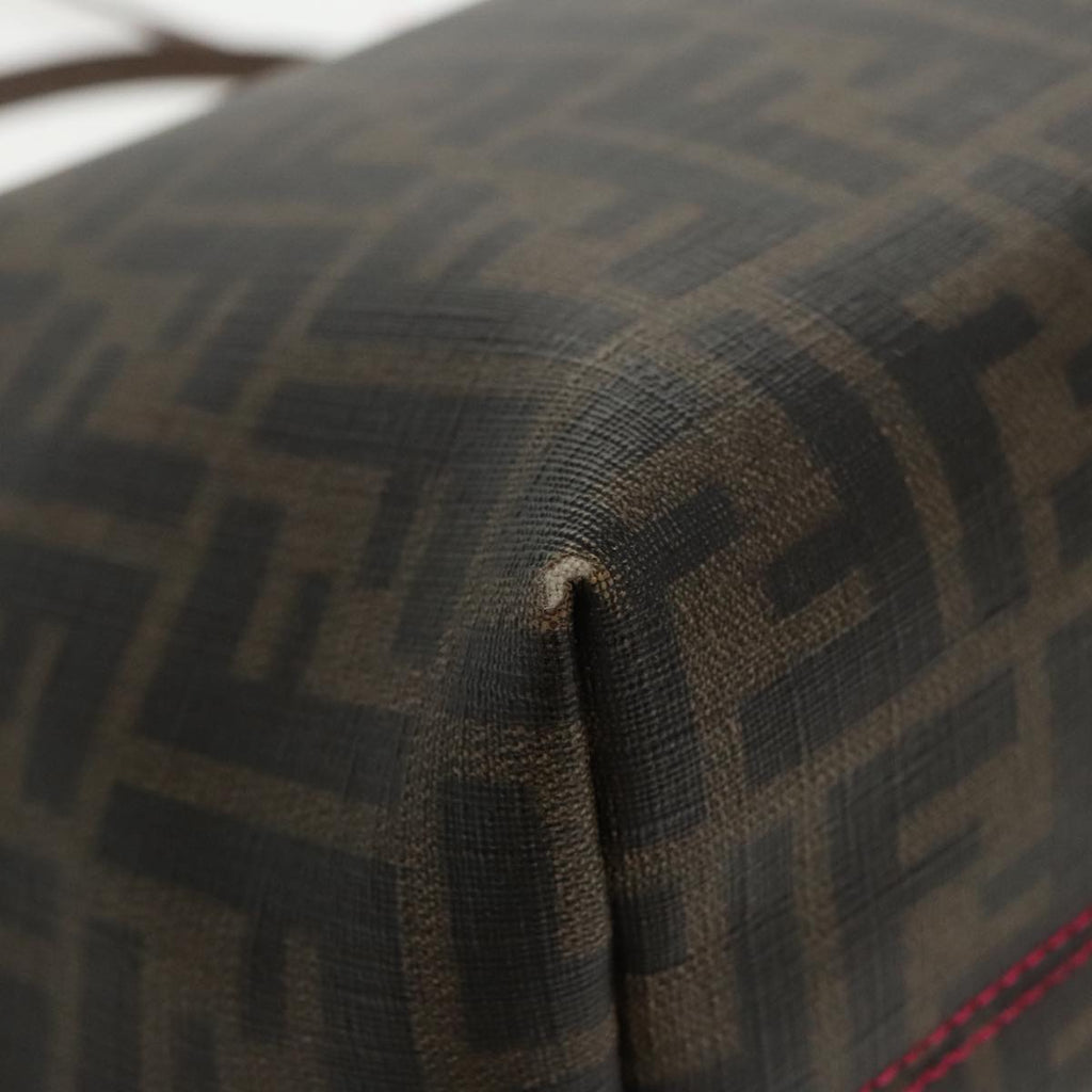 FENDI Zucca Canvas Tote Bag Brown Black Gold 97259
