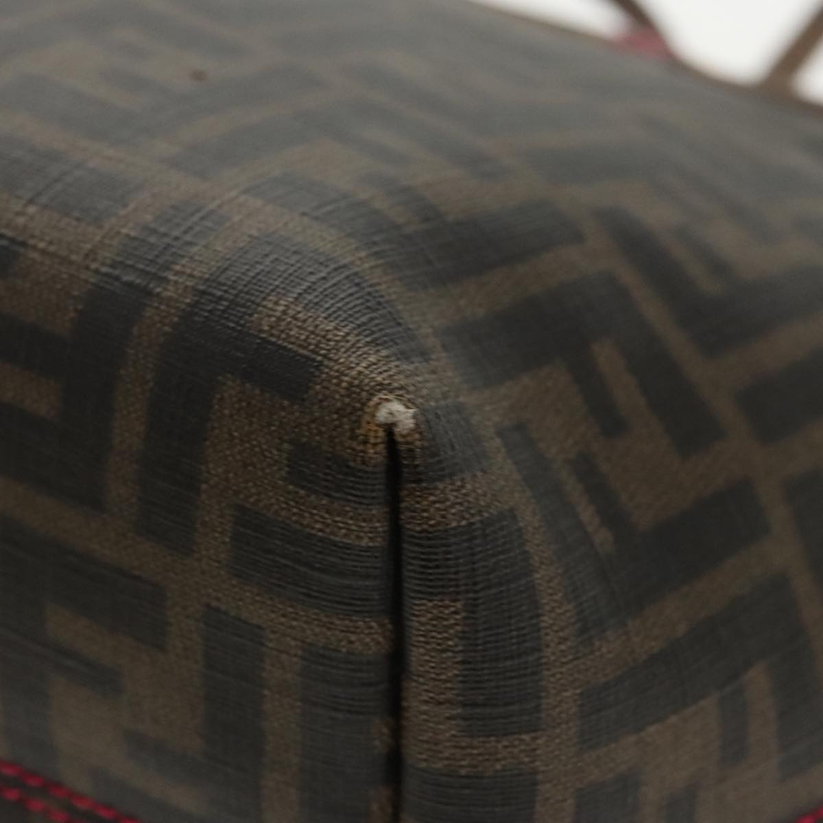 FENDI Zucca Canvas Tote Bag Brown Black Gold 97259